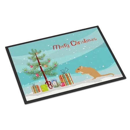 Carolines Treasures 18 x 27 in. Gerbil Mouse Merry Christmas Indoor or Outdoor Mat CK4461MAT